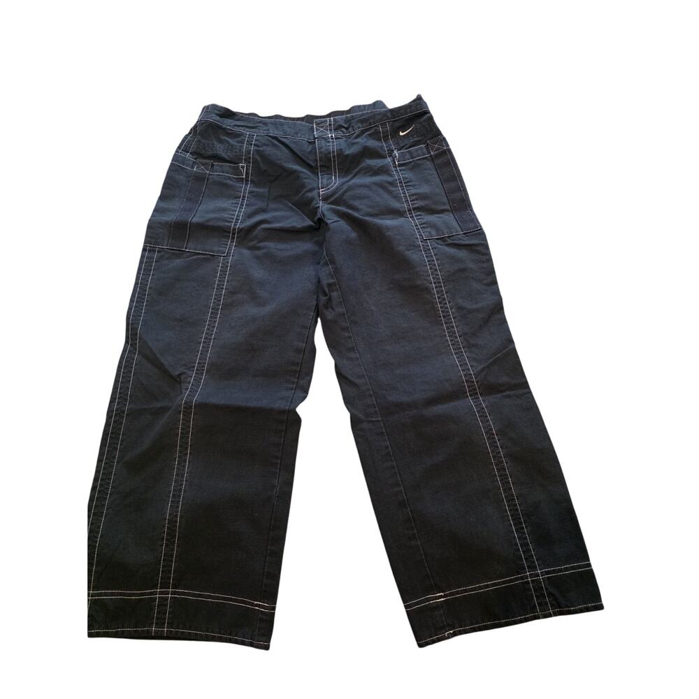 Nike Black Wide Leg Pants with Contrast Stitching